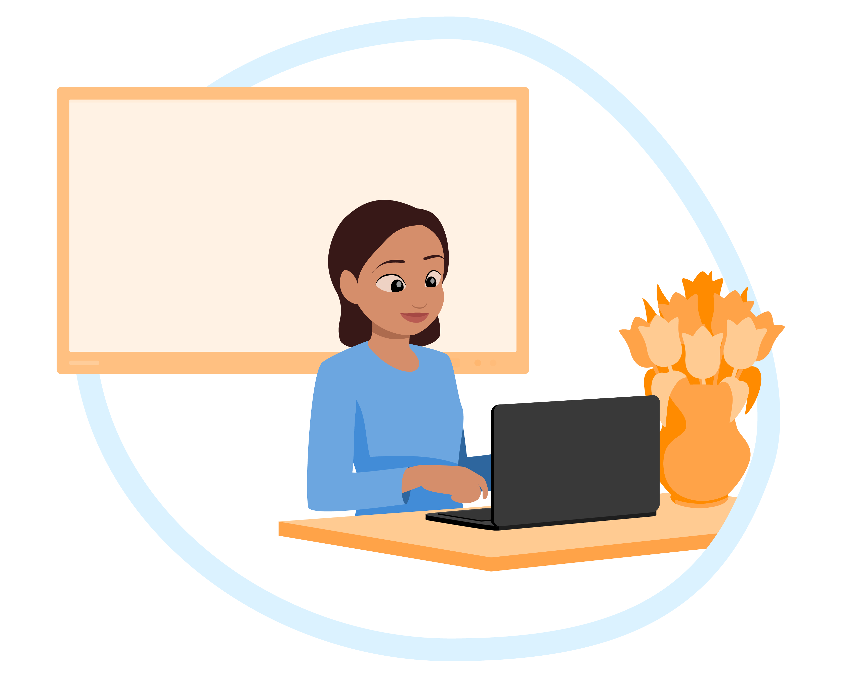 Teacher on laptop - smaller