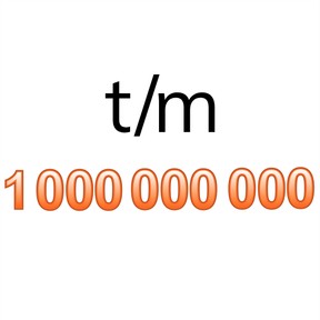 Kennen van de getallen t/m 1.000.000.000