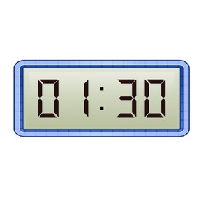 Writing time: Digital clock with half hours