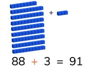 Optellen t/m 100 met tientaloverschrijding met getal <10