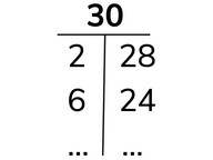 Number bond charts to 30