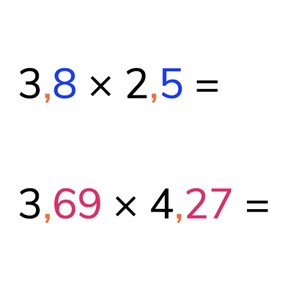 Vermenigvuldigen met twee kommagetallen met gelijk aantal decimalen