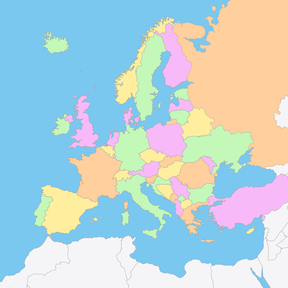 Kart over Europa