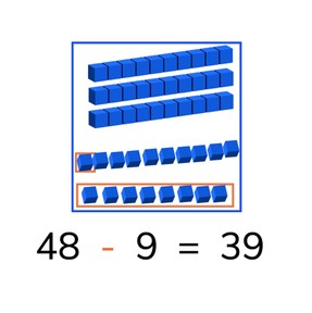Subtraction to 50 with subtrahends <10