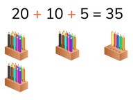 Addition to 100 with three or more simple numbers