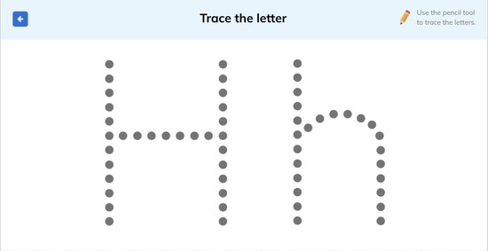 letter h tracing