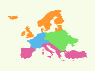 Topografie: Europa - Werelddeel - Regio's en gebergten