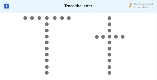 letter t tracing
