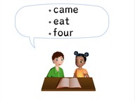 Dolch sight words: came, eat, four