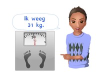 Aflezen van een weegschaal in kilogram