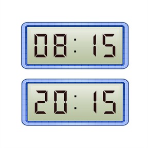 Aflezen van digitale klok met kwartieren