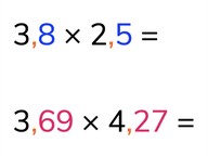 Vermenigvuldigen met twee kommagetallen met gelijk aantal decimalen