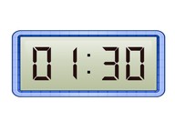 Writing time: Digital clock with half hours