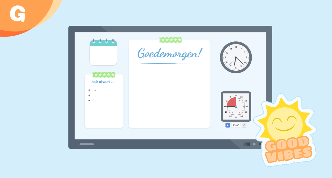 Dagschema voor het digibord | Structuur in de klas