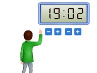 Tijd aangeven op digitale klok met minuten in hoge tijden
