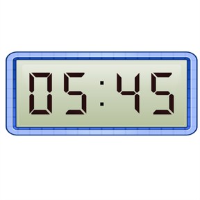Aflezen van digitale klok met kwartieren in lage tijden