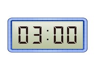 Writing time: Digital clock with whole hours 