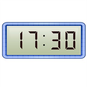 Aflezen van digitale klok met halve uren in hoge tijden