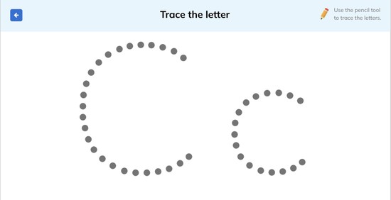 letter c tracing