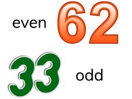 Know even and odd numbers to 100