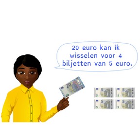 Wisselen van munten en biljetten t/m 20 euro