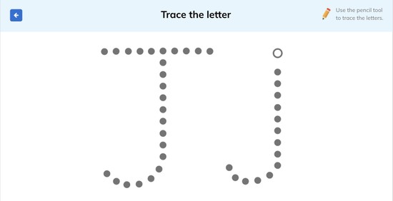letter j tracing