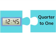 Telling time: Digital clock with quarters