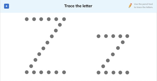 letter z tracing
