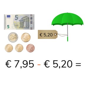 Aftrekken met kommabedragen t/m 20 euro