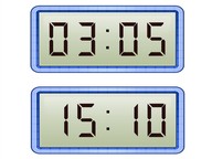 Aflezen van digitale klok met 10 en 5 minuten