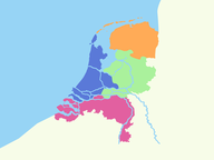 Topografie: Nederland - Land - Wateren en regio's
