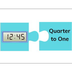 Telling time: Digital clock with quarters