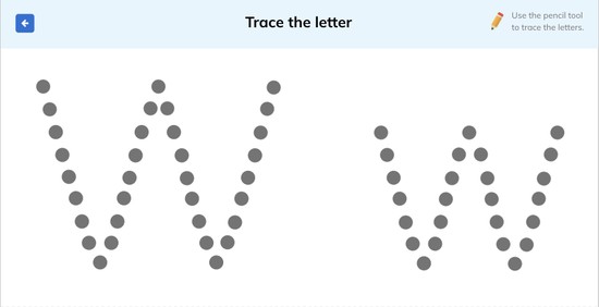 letter w tracing