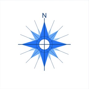 Use a compass rose to identify cardinal directions on a map