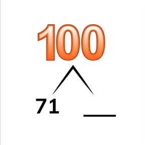 Splitsen en aanvullen van het getal 100 vanaf willekeurige getallen