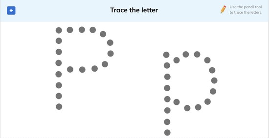 letter p tracing