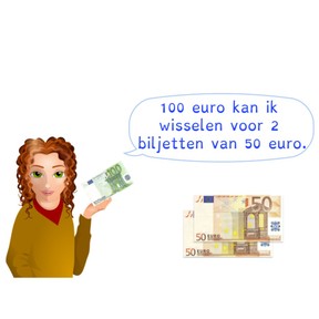 Wisselen van munten en biljetten t/m 100 euro