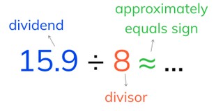 Estimated division with decimal numbers with 1 or 2 decimal places