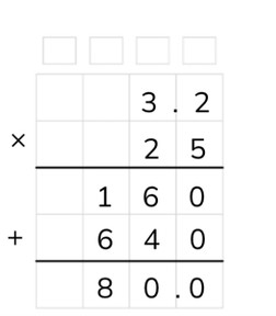 Standard algorithm multiplication with one decimal number