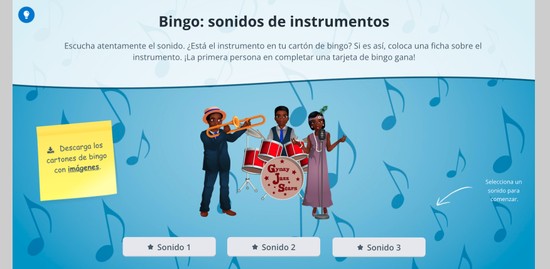 Bingo: sonidos de instrumentost