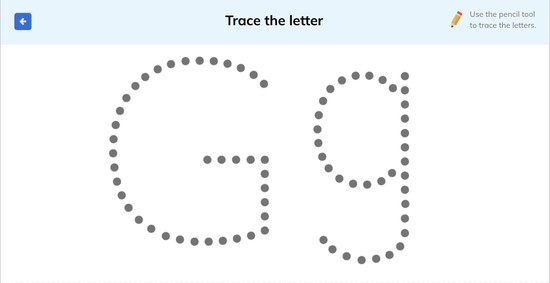 letter g tracing