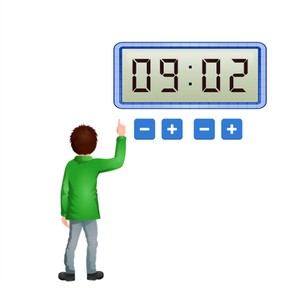 Tijd aangeven op digitale klok met minuten in lage tijden