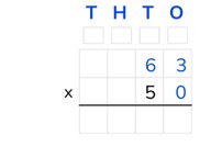 Standard algorithm multiplication with tens and numbers to 100