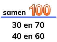 Splitsen en aanvullen van het getal 100 vanaf ronde getallen