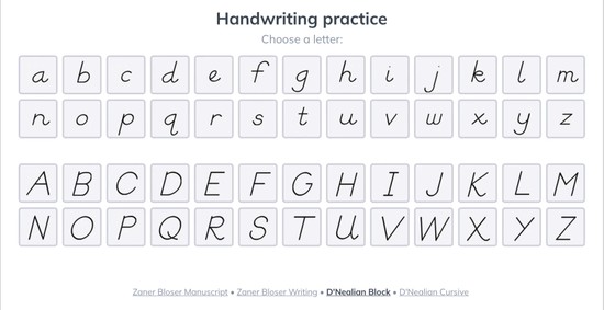 handwriting practice