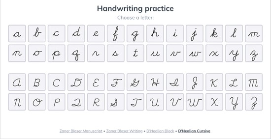 icursive handwriting