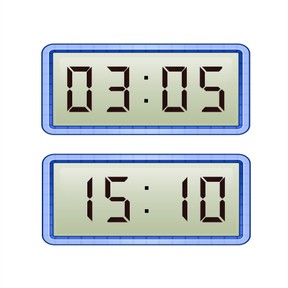 Aflezen van digitale klok met 10 en 5 minuten